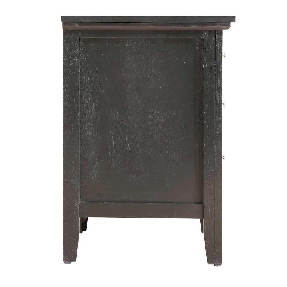 Black 3 Drawer Nightstand with Storage Organizer for Modern Bedrooms