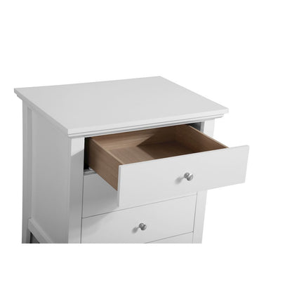White 3 Drawer Nightstand, Wooden Bedside Table with Ample Storage Space
