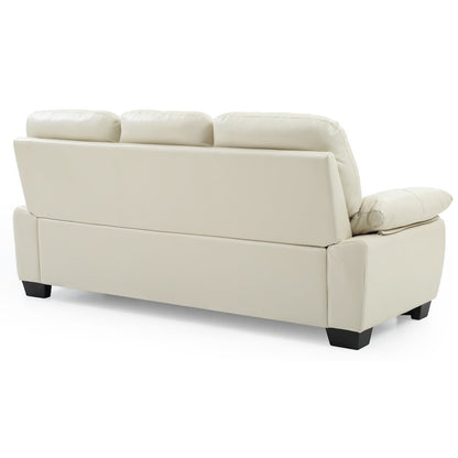 Modern 3 Seater Sofa for Living Room in Pearl Finish With Sleek Frame