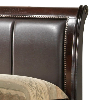 Brown King Size Bed Frame With 6 Drawers And Solid Wood Accents