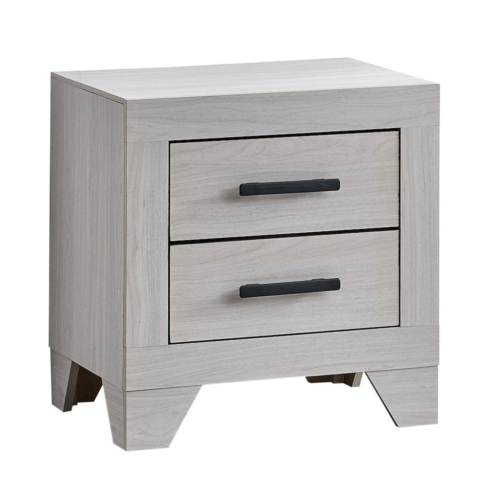 2-Drawer Nightstand with Dovetail Drawers, Modern Bedside Table for Bedroom