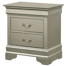 Silver Champagne Nightstand with Traditional Design and Sturdy Construction