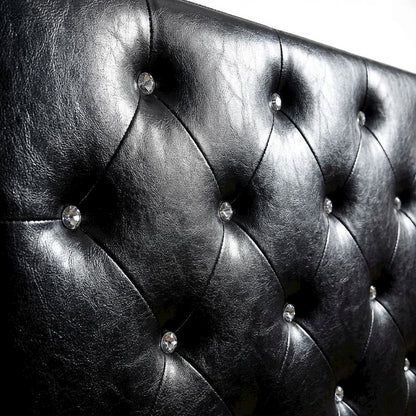 Black Twin Headboard with Casual Frame Construction and Screwed Bolted Design