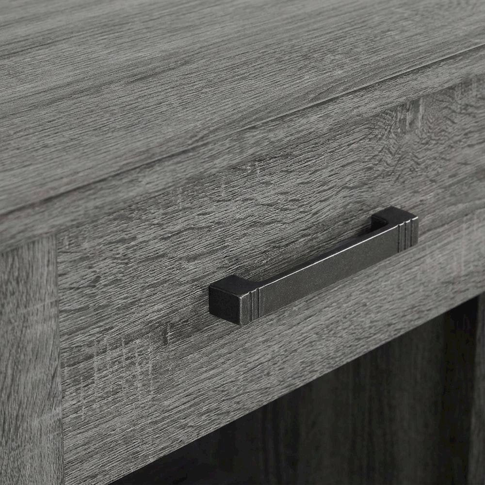 Gray Nightstand with Contemporary Style, Rta Drawer Construction, Metal Glides