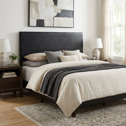Black King Headboard with Casual Style Frame Construction and Durable Build