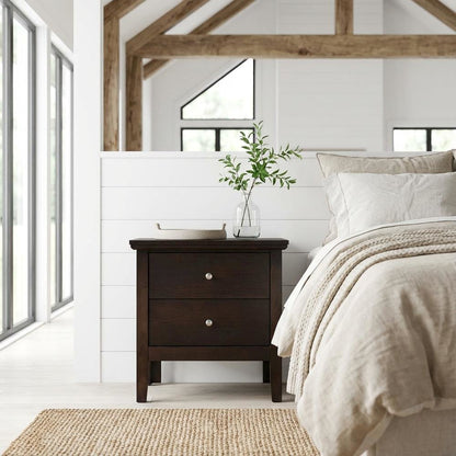 Espresso Nightstand with Transitional Design and Sturdy Construction