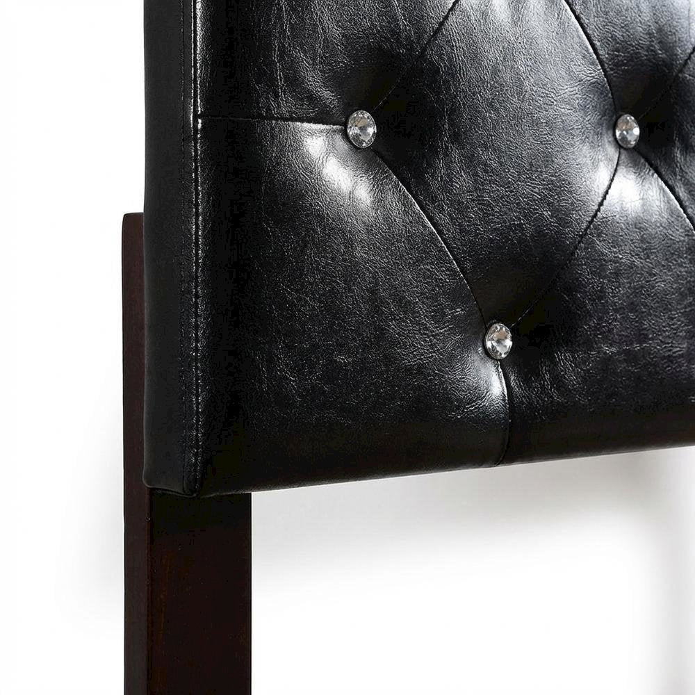 Black Twin Headboard with Casual Frame Construction and Screwed Bolted Design