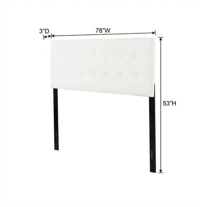 White King Headboard with Casual Design and Sturdy Frame Construction