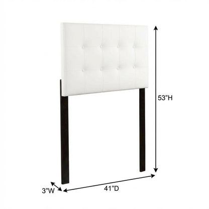 White Twin Headboard with Casual Style Frame Construction and Durable Build