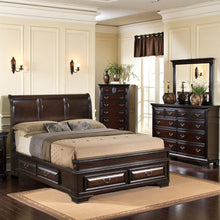 King Size Bed Frame with 6 Storage Drawers in Cappuccino Wood Finish