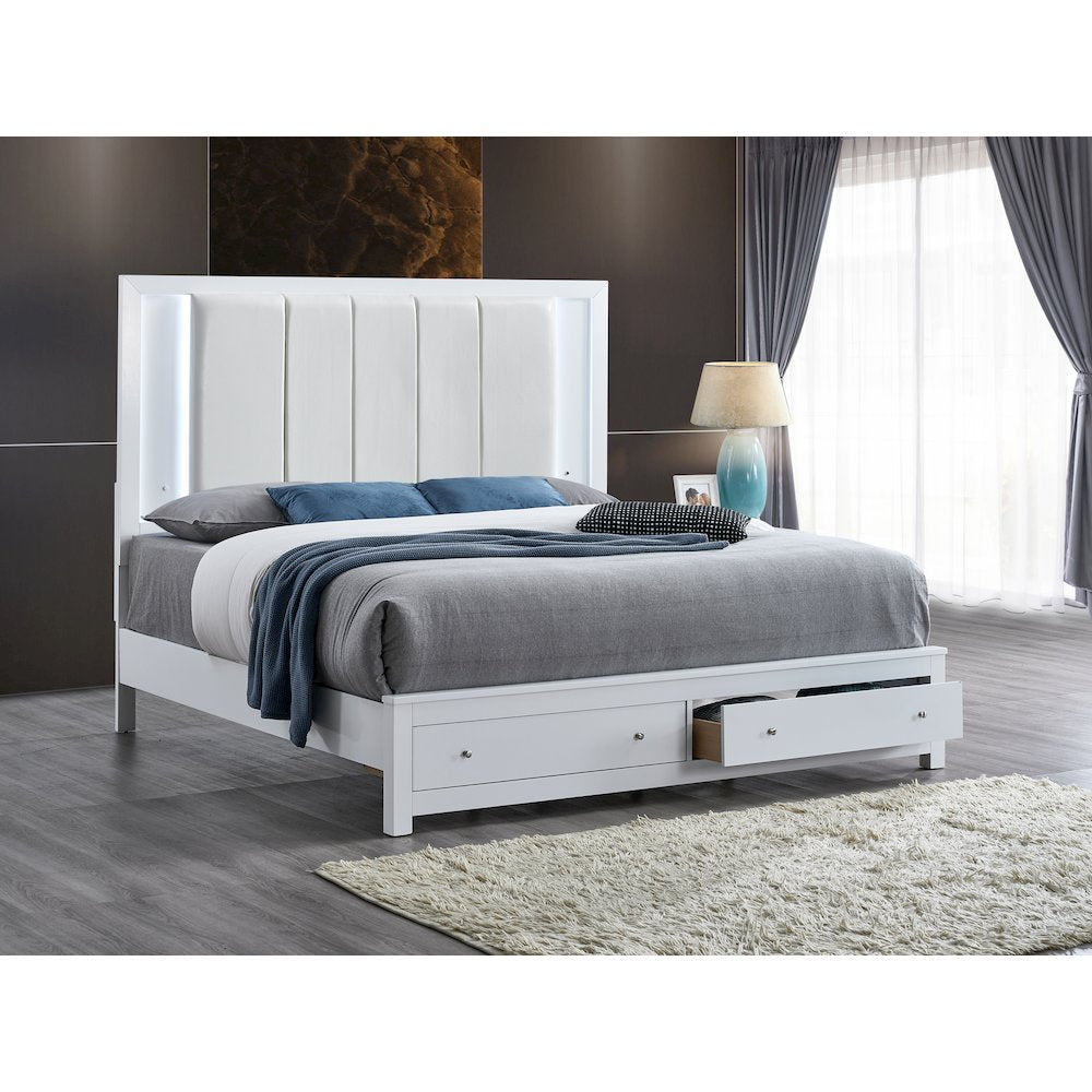 Glory Furniture Burlington King Bed, White Color