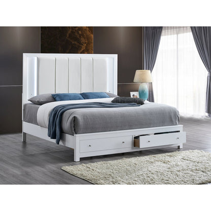 Glory Furniture Burlington King Bed, White Color