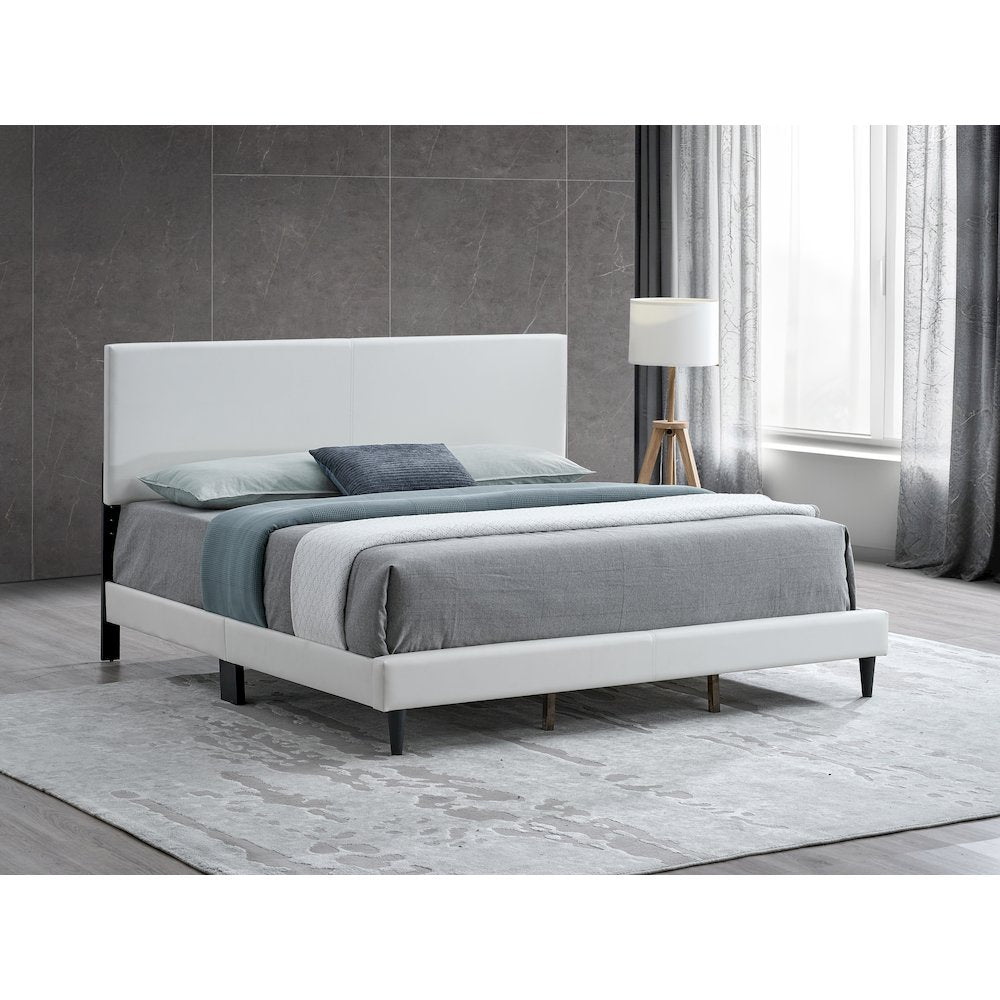 Baron King Size Platform Bed, White