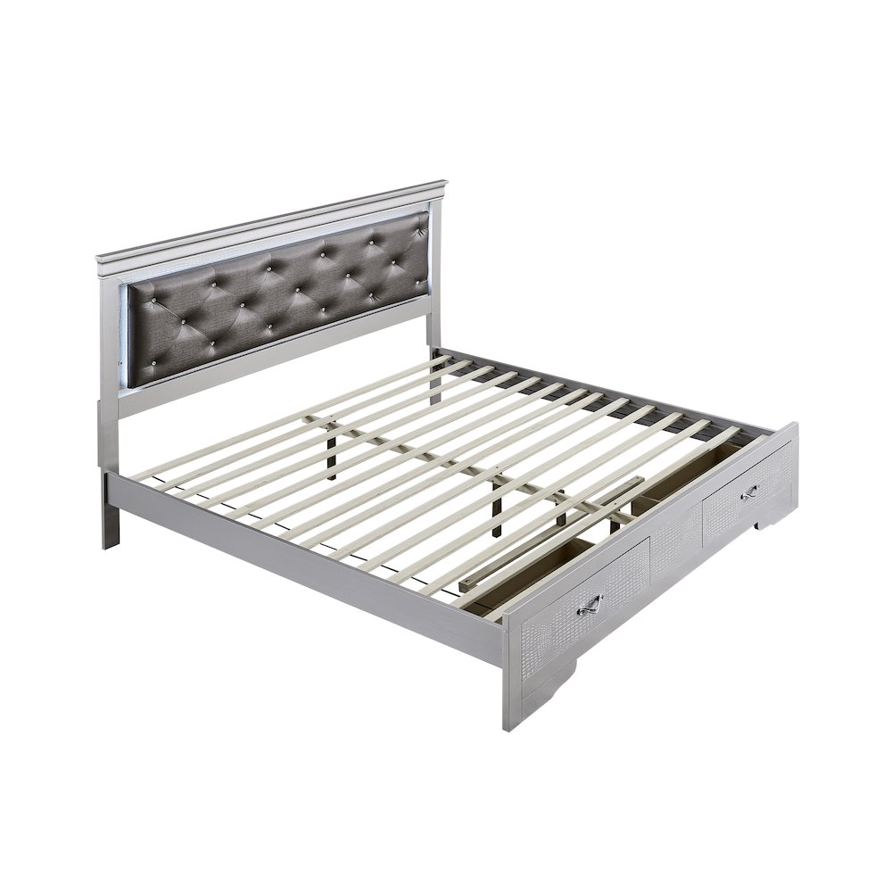 Glory Furniture Lorana Queen Bed, Silver Champagne Color