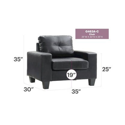 Glory Furniture Newbury Accent Chair in Black Color