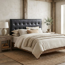 Black King Headboard with Casual Style Frame Construction and Bolted Design