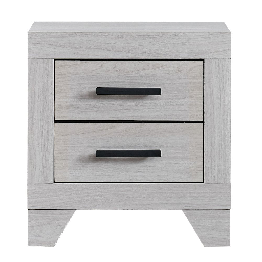 2-Drawer Nightstand with Dovetail Drawers, Modern Bedside Table for Bedroom