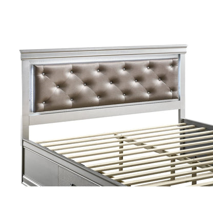 Glory Furniture Lorana King Bed, Silver Champagne Color