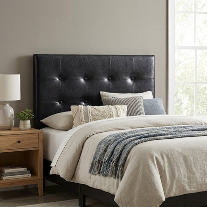 Black Twin Headboard with Casual Style and Sturdy Frame Construction