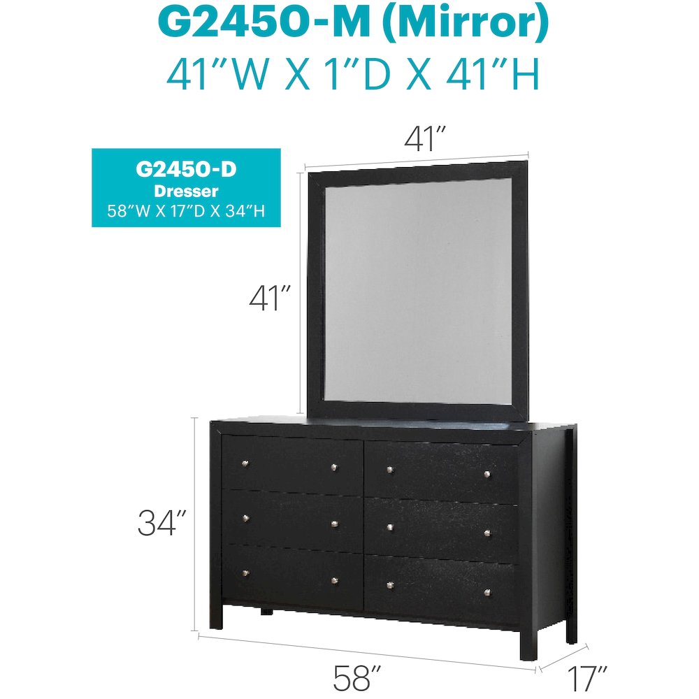 Glory Furniture Burlington Dresser in Black Color