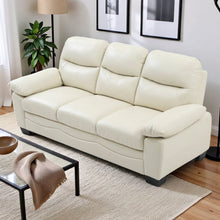 Modern 3 Seater Sofa for Living Room in Pearl Finish With Sleek Frame