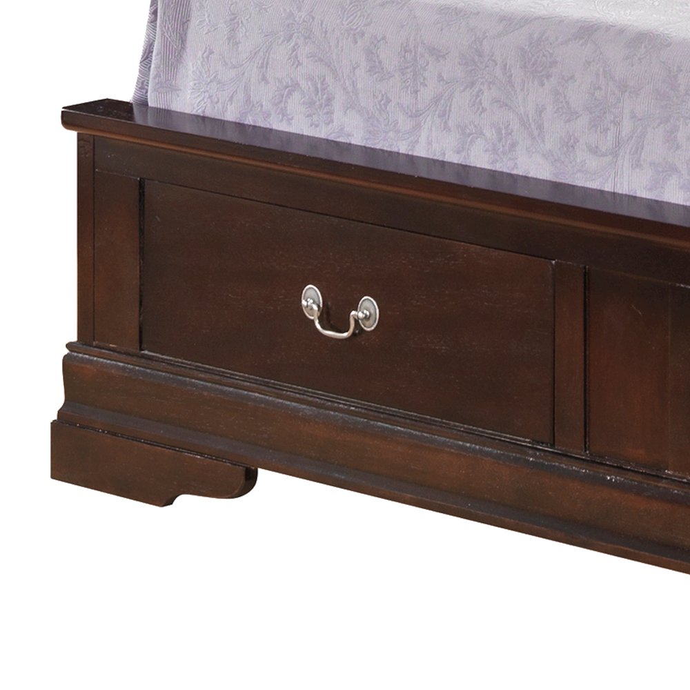 Glory Furniture Louis Phillipe King Storage Bed in Cappuccino Color