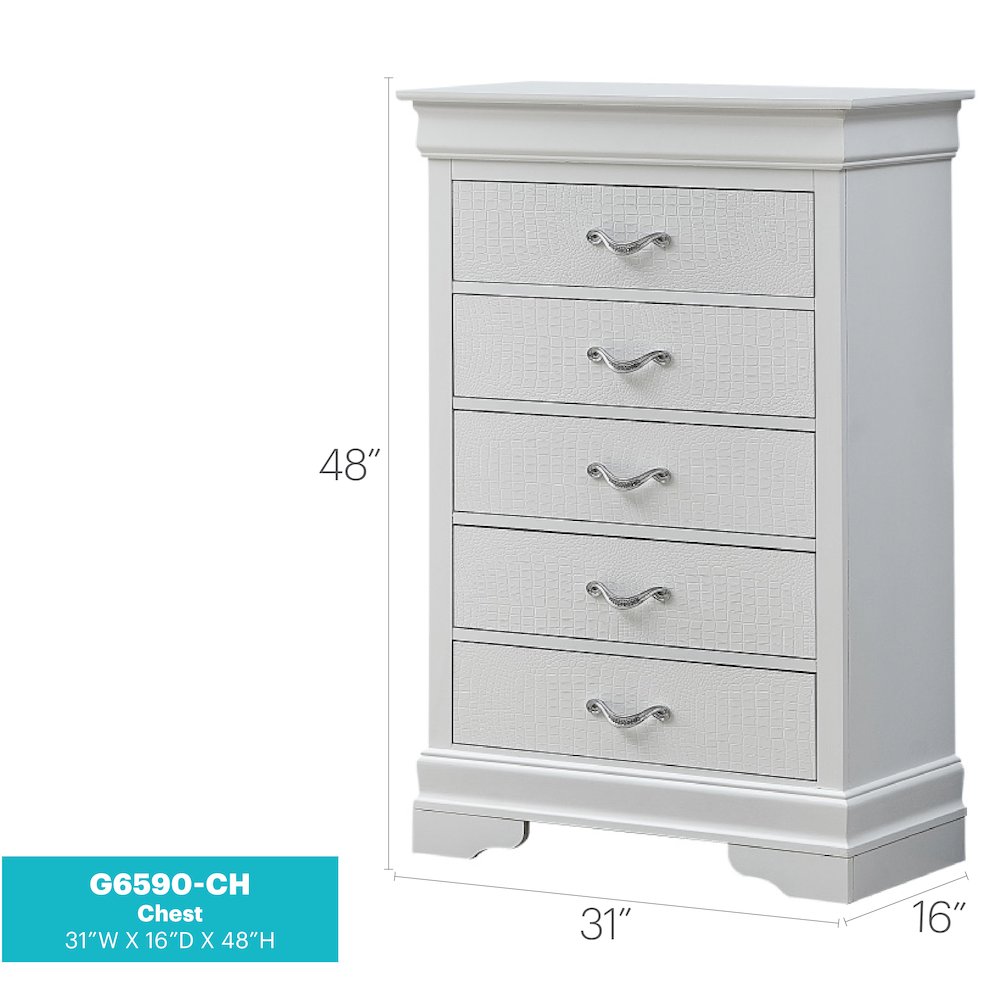 Glory Furniture Lorana Chest in White Color