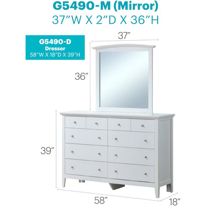 Glory Furniture Hammond Dresser in White Color