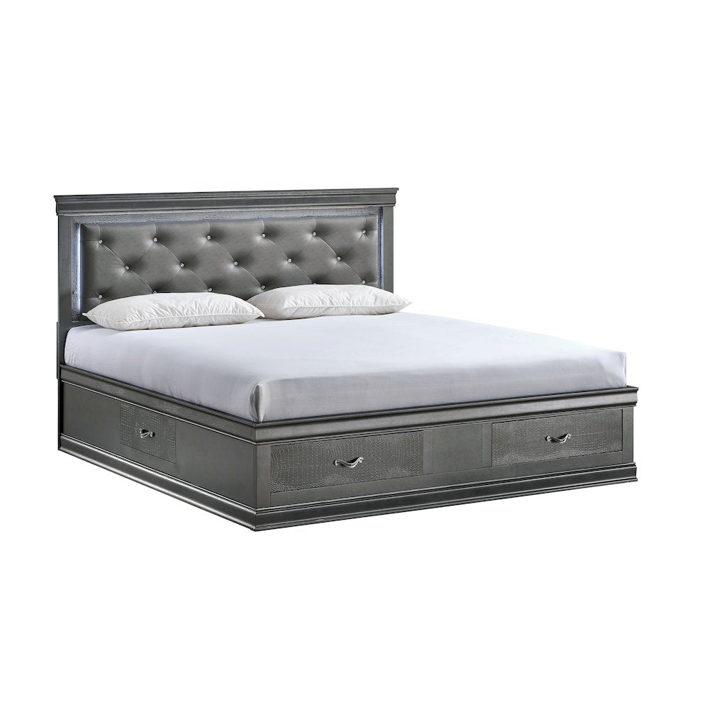 Glory Furniture Lorana Full Bed, Gunmetal Gray Color