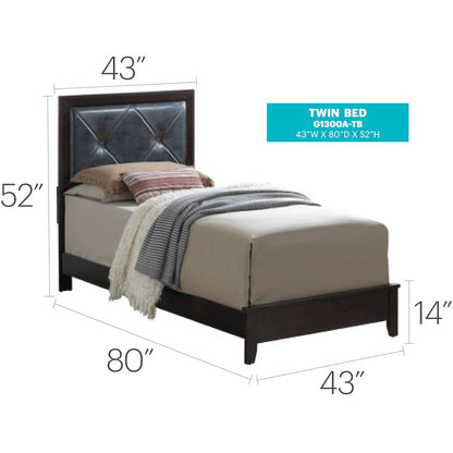 Glory Furniture Primo Twin Bed in Espresso Color