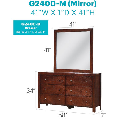 Glory Furniture Burlington Dresser in Cherry Color