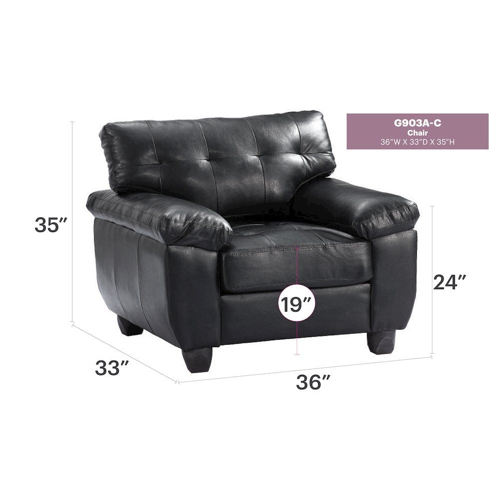 Glory Furniture Gallant Accent Chair in Black Color