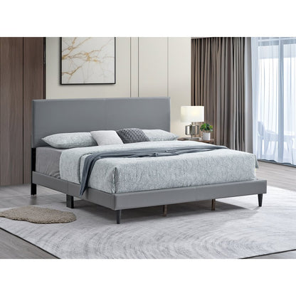 Baron King Size Platform Bed, Light Grey