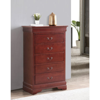 Glory Furniture LouisPhillipe Chest in Cherry Color