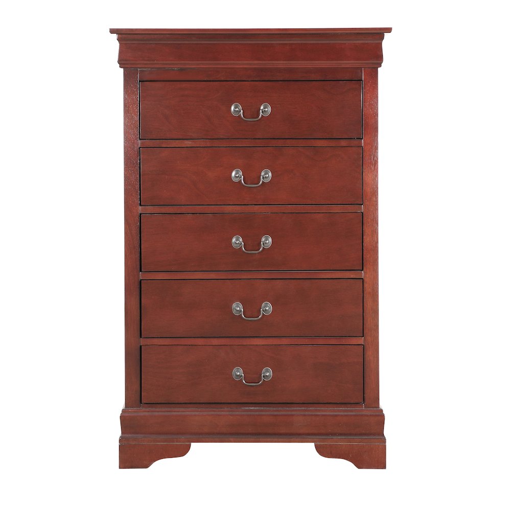 Glory Furniture LouisPhillipe Chest in Cherry Color