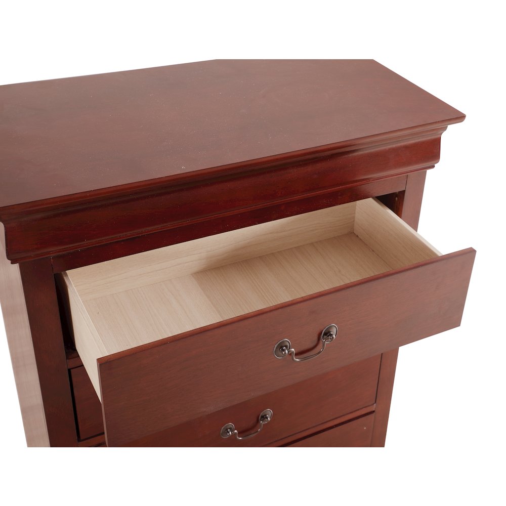 Glory Furniture LouisPhillipe Chest in Cherry Color