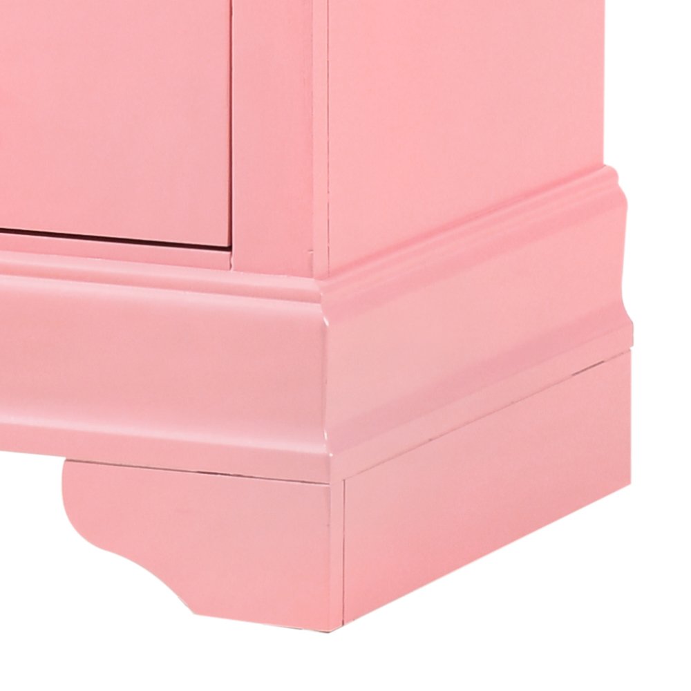 Glory Furniture LouisPhillipe Night Stand in Pink Color