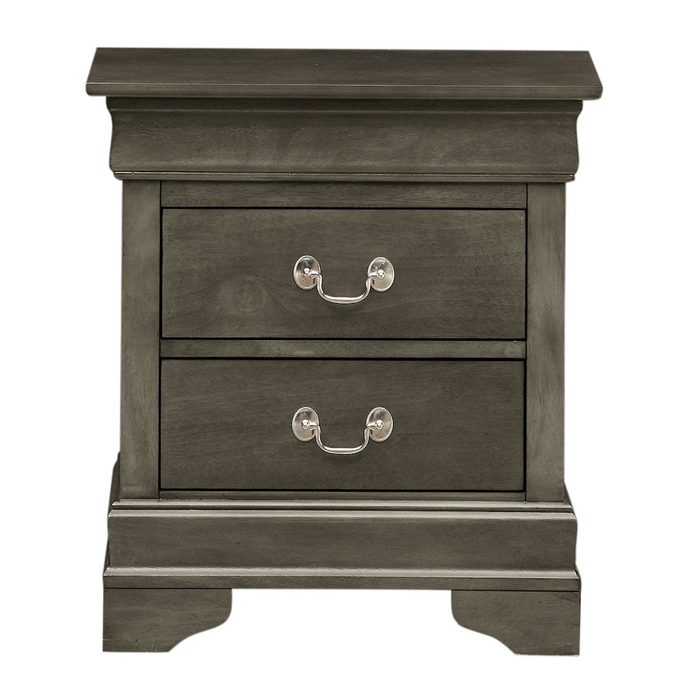 Glory Furniture LouisPhillipe Night Stand in Gray Color