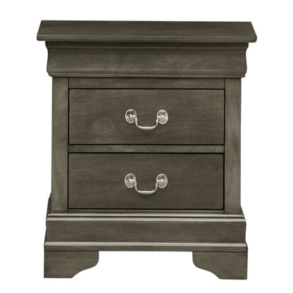 Glory Furniture LouisPhillipe Night Stand in Gray Color