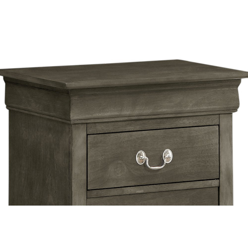 Glory Furniture LouisPhillipe Night Stand in Gray Color