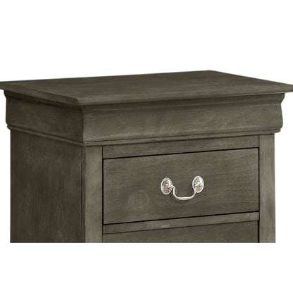 Glory Furniture LouisPhillipe Night Stand in Gray Color