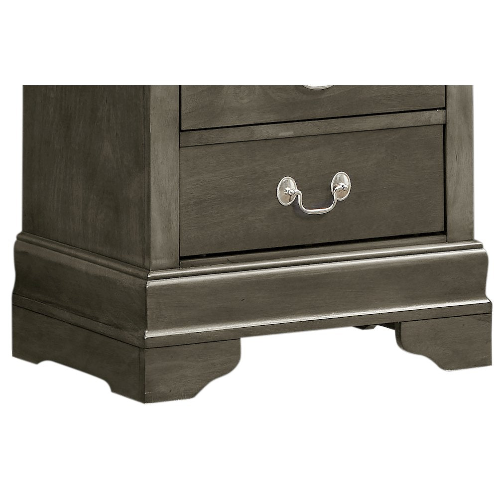 Glory Furniture LouisPhillipe Night Stand in Gray Color