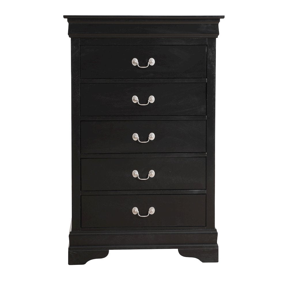 Glory Furniture LouisPhillipe Chest in Black Color