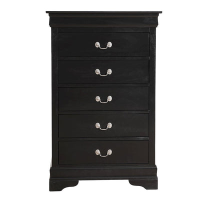 Glory Furniture LouisPhillipe Chest in Black Color