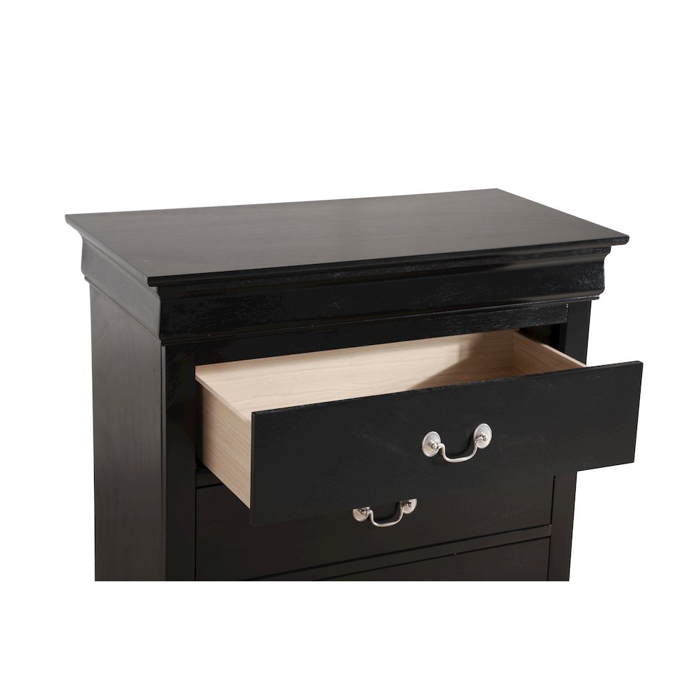 Glory Furniture LouisPhillipe Chest in Black Color