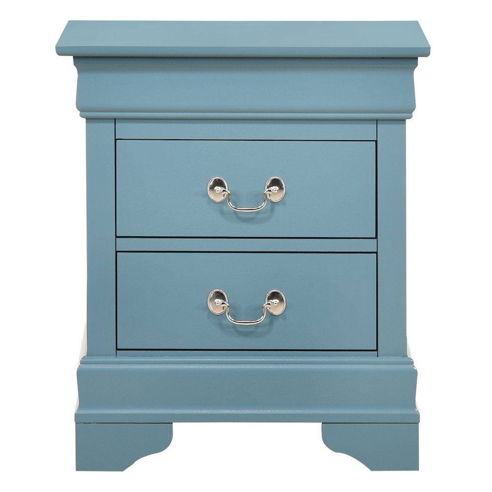 Glory Furniture LouisPhillipe Night Stand in Teal Color