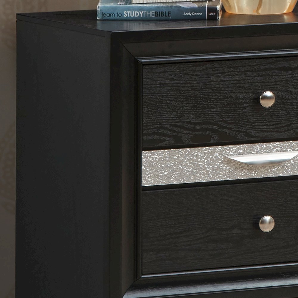 Glory Furniture Madrid Nightstand in Black Color