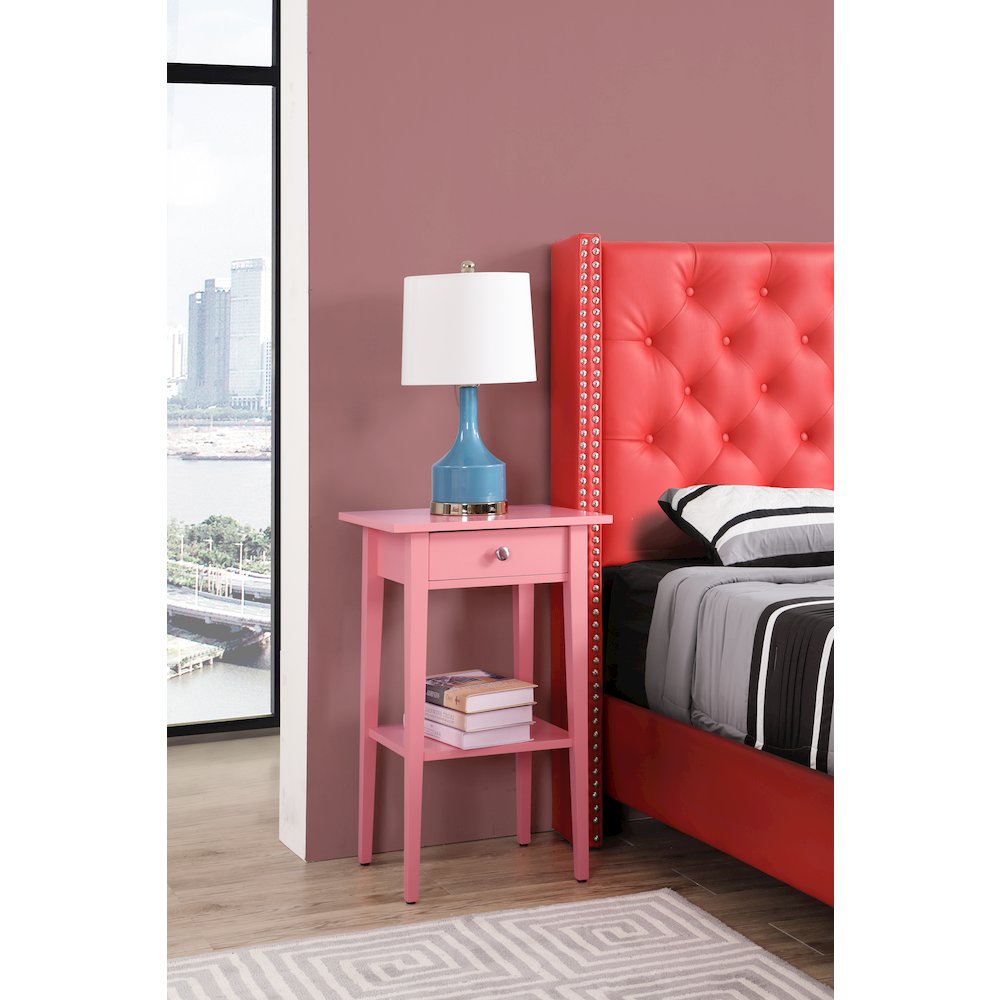 Glory Furniture Dalton Nightstand in Pink Color