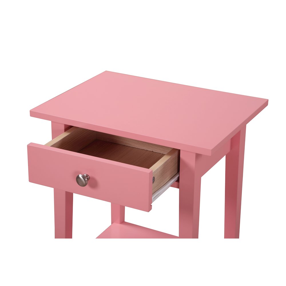 Glory Furniture Dalton Nightstand in Pink Color