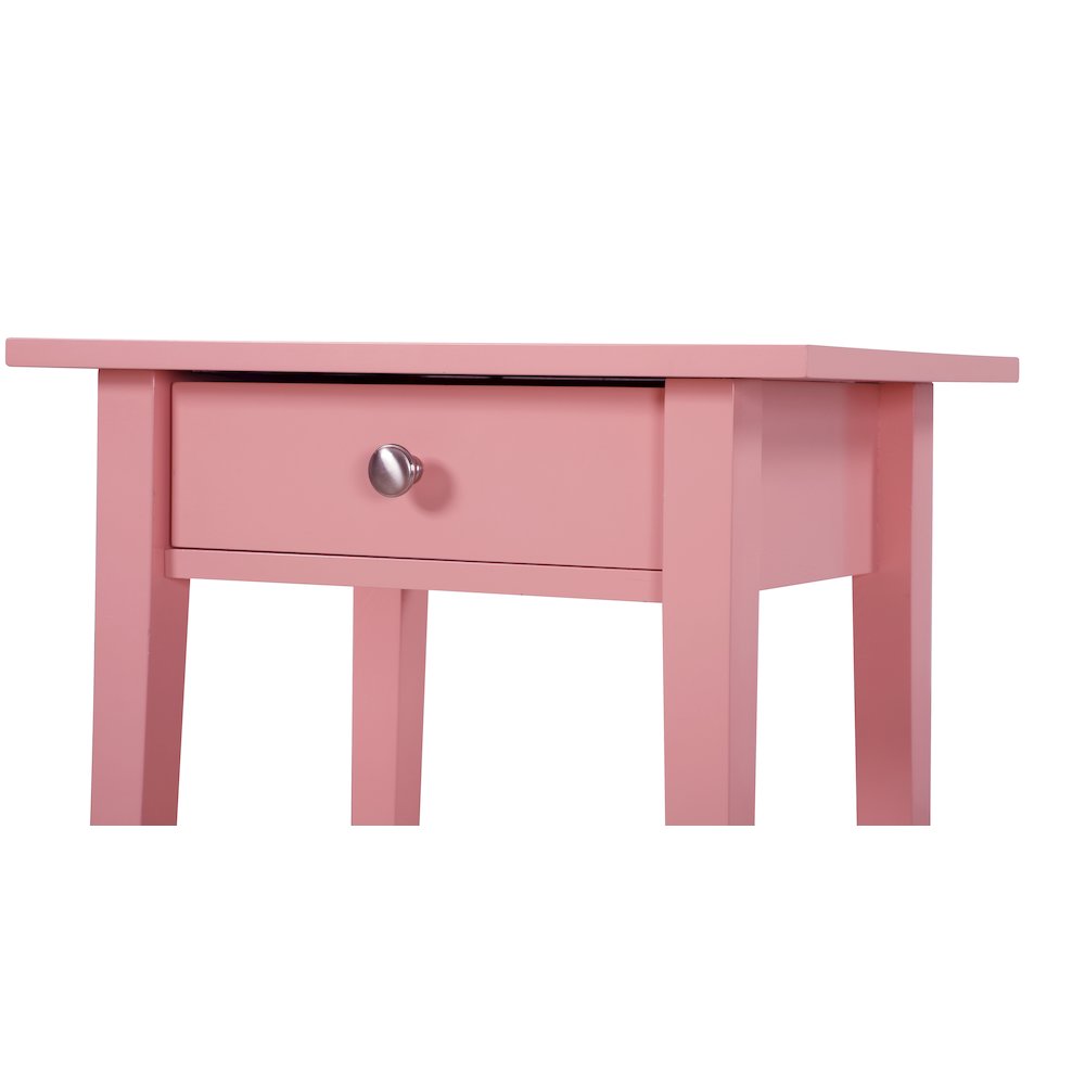 Glory Furniture Dalton Nightstand in Pink Color